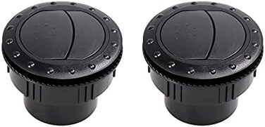ALEOED 2 Pieces Dashboard Air Conditioning Deflector Outlet Vent Exhaust Grille Side Roof Round Air Ventilation Outlet Black for Car RV ATV A/C 60mm/2. 3in.