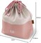 monbento - Lunch Bag MB Pochette L Natural - Polyester and Cotton Large Lunch Tote - For Work Lunch Packing - Can Contain a Bento Boxa Bottlea Cutlery Set - CreamPink.