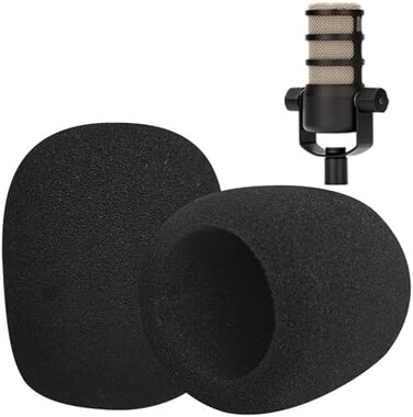 غطاء ميكروفون إسفنجي من Boseen متوافق مع ميكروفونات Rode PodMic NT1-A NT-USB NT2-A Procaster Podcaster يقلل الضوضاء بشكل فعال (عبوتان).