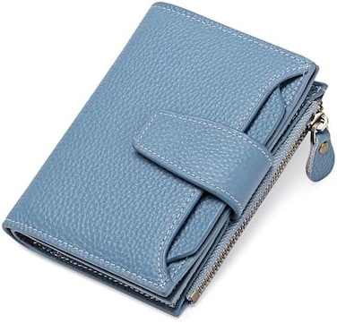 FALAN MULE Small Wallet for Women Genuine Leather Bifold Compact RFID Blocking.
