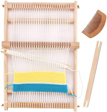 CYCHIRV Weaving Loom Kit, 15. 2"H x 9. 85"W Wooden Tapestry Looms, Warp ​Frame ​Loom Heddle Bar for Weave Board Weaver Tapestry Kids Beginner.