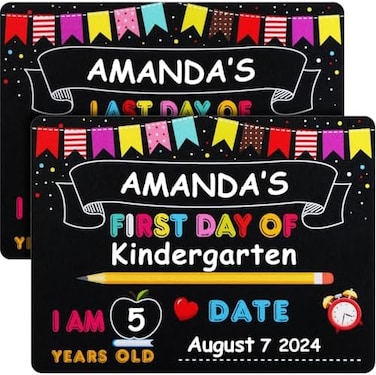 PETCEE Hohomark First Day and Last Day of School Chalkboard Sign,9"x12" Back to School Board Double Sided First Day of School Photo Prop Sign for Kids,GirlsBoys.