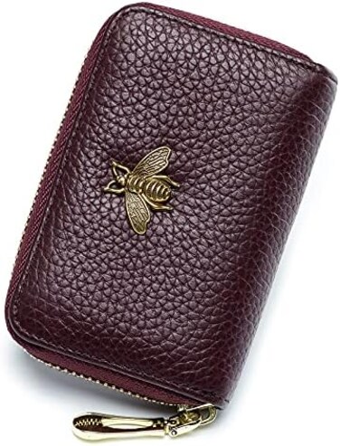 imeetu Card Holder Wallet RFID Credit Card Holders for Women Slim Leather Ladies Card Holder with 12 or 24 Card Slots2 Wide Cash Slots.