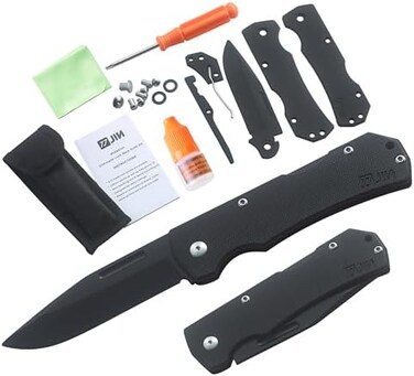 JIN Kids Pocket Knife, Folding Knife for Starter G10 Knife Making Kit Lock Back EDC Knife Dull Knife, G10 BladeHandle.