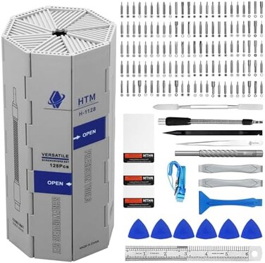 HengTianMei 128 in 1 Precision Screwdriver Set Professional Magnetic Repair Tool Kit for Computer, Laptop, Xbox, Macbook, Game Console (H1128.