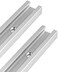 QWORK Aluminum T Track, 2 Pack 12 Inch Universal Double Cut Profile T Track, with Predrilled Mounting Holes and Screws, Woodworking and Fixtures, for Drill Press Table, Router Table.