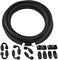 EVIL ENERGY 8AN 1/2" PTFE E85 Hose Braided Fuel Injection Line Fitting Kit 20FT Nylon Stainless Steel Black.