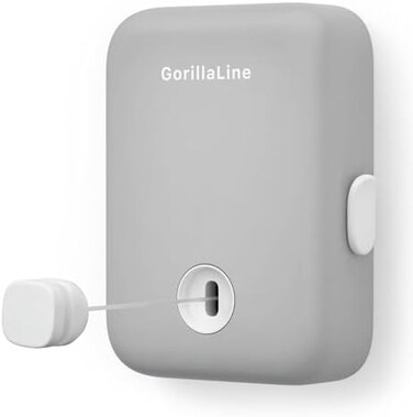 GorillaLine - Retractable Clothesline Indoor Outdoor Clothes LineHeavy Duty Clothes Drying Laundry LineWall Mounted Drying Rack Clothing LineRetracting HangingLock to Prevent Sagging Gray.