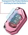Tukellen for Jeep Key Fob Cover Premium Soft Full Protection Key Shell Key Case Compatible with Jeep 2020 2021 Gladiator JT Sahara JLU 2018-2021 Jeep Wrangler JL JLU Rubicon(Pink.