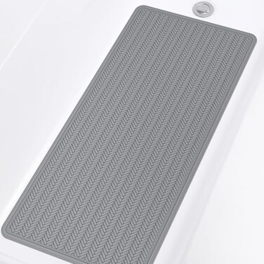 OTHWAY Non Slip Bathtub Mat,Rubber Baby Bath Tub Shower Mat with Strong Suction Cups (Grey.