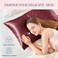 BEDELITE Satin Pillowcase for Hair and Skin, Super Soft and Cooling Similar to Silk Pillow Cases 2 Pack with Envelope Closure, Gift for Women Men(20"x30" Queen Size, Burgundy.
