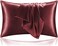 BEDELITE Satin Pillowcase for Hair and Skin, Super Soft and Cooling Similar to Silk Pillow Cases 2 Pack with Envelope Closure, Gift for Women Men(20"x30" Queen Size, Burgundy.