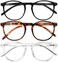 IBOANN Blue Light Blocking Glasses Women/Men, Round Fashion Retro Frame, Vintage Fake Eyeglasses with Clear Lens&hellip;.
