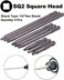 Rocaris 9 Pack 1/4 Inch Hex Shank Long Magnetic Square Head Screwdriver Bits Set Power Tools SQ2 For Poket Hole Jig- 2 inch, 4 inch, 6 inch.