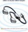 RUXELY USB-C OTG Splitter Y Cable 0. 3M,Type C to Dual USB 2. 0 Adapter,C Male to Double Female Converter Split Cord for iPhone 15,Mac,iPad 10 Mini 6 Air,Galaxy S24 S23 S22 Ultra,Z Flip Fold 3 4 5,16.