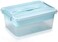BTsky StackCarry Box, Clear Plastic Storage Container Stackable Home Utility Box with Removable Tray Multi-Purpose Storage Bin for Organizing Stationery, Sewing, Art Craft Supplies(Blue.