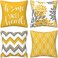 Drmstow Yellow Pillow Covers 18x18 Set of 4 Modern Decorative Geometric Outdoor Sofa Throw Pillow Cushion Covers Case for Couch Living Room Bedroom Patio Furniture Indoors Home Decor&hellip;.