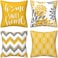 Drmstow Yellow Pillow Covers 18x18 Set of 4 Modern Decorative Geometric Outdoor Sofa Throw Pillow Cushion Covers Case for Couch Living Room Bedroom Patio Furniture Indoors Home Decor&hellip;.