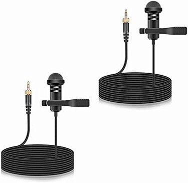 weishan 2-Pack Lavalier Lapel Microphone Compatible with Rode Wireless Transmitters Bodypack - TX/Wireless GO II/RODELINK Kit, Omnidirectional Condenser Mic for Vlog/Lectures/Broadcasters.