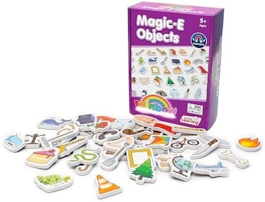 مورد مغناطيسي متعدد الألوان من Junior Learning JL651 Magic E Objects.