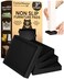 CasterMaster Non-Slip Furniture Pads Square Rubber Anti-Skid Caster Cups, Anti-Sliding Floor Protectors for Furniture (Black, 3'' x 3'' (Pack of 4.