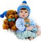 Milidool 22-Inch Reborn Baby Boy Doll with Plush Teddy, Accessories - Realistic Newborn Silicone Boy Doll for Age 3, Birthday Gift.