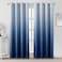 HOMEIDEAS Navy Blue Ombre Blackout Curtains 52 X 96 Inch Length Gradient Room Darkening Thermal Insulated Energy Saving Grommet 2 Panels Window Drapes for Living Room, Bedroom.