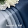 HOMEIDEAS Navy Blue Ombre Blackout Curtains 52 X 96 Inch Length Gradient Room Darkening Thermal Insulated Energy Saving Grommet 2 Panels Window Drapes for Living Room, Bedroom.