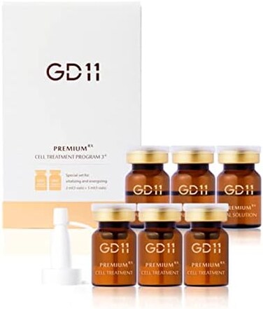 مجموعة العناية بالبشرة المنزلية الفاخرة GD11 Premium Rx Cell Exosome Treatment، سيروم تجديد البشرة، أمبولات مضادة للتجاعيد والشيخوخة للوجه للعناية بالمرونة، 3 أزواج (0.1 أونصة، 0.2 أونصة سائلة).