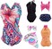 E-TING 11 Items= 3Pcs Doll Beach Bikini Swimsuit3Pcs Swim Ring5Pairs Shoes for 11. 5 inch Girl Doll（Random Style.