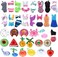 E-TING 11 Items= 3Pcs Doll Beach Bikini Swimsuit3Pcs Swim Ring5Pairs Shoes for 11. 5 inch Girl Doll（Random Style.