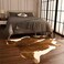 BENRON Premium Faux Cowhide Rug, Cow Print, Rustic Western Rugs for Living Room Bedroom, Irregular Animal Skin Hides, 4. 6 x 5. 2ft, Anti-Skid Cool Carpets for Cowboy Cowgirl Home Decor, Khaki Brown.