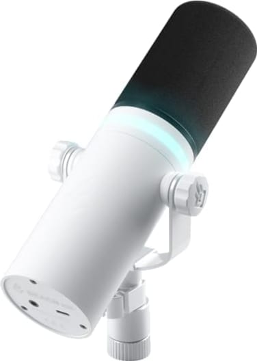 BEACN Dynamic USB Microphone for PCPodcast and Streaming Microphone for ComputerWhite Gaming Mic for Streaming and TwitchWhite Dynamic Microphone for Podcast (Light.