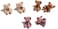 Pingyongchang 3 Pairs Kawaii Funny Plush Bear Stud Earrings Cute Cartoon Animal Bowknot Bear Earring for Women Fashion Jewelry.