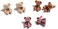 Pingyongchang 3 Pairs Kawaii Funny Plush Bear Stud Earrings Cute Cartoon Animal Bowknot Bear Earring for Women Fashion Jewelry.