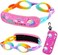 RUIGAO Swim Goggles For Kids 6-14, Kids Goggles for Swimming, Rainbow Swim Goggles with Strap Cover for Girls （ MermaidUnicorn.