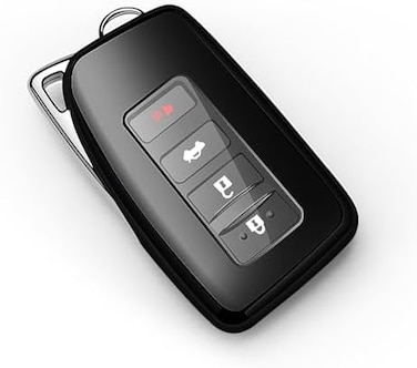 Tukellen for Lexus Key Fob Cover Premium Soft TPU Full Protection Key Shell Key Case Compatible with Lexus ES is GS NX LS RX RC 300h 350 200t 250 300 F 450h 460 600h Smart Keyless Fob Remote Key-Black