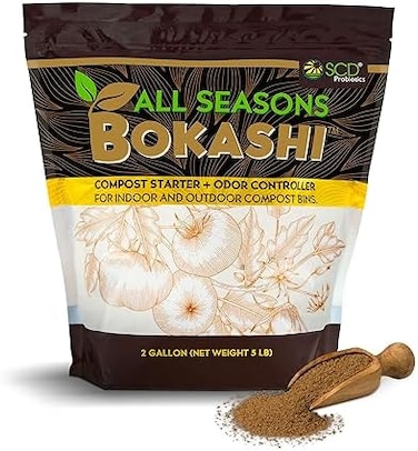 SCD Probiotics All Seasons Bokashi Compost Starter 5 lbs (2 Gallon- Dry Bokashi Bran for Kitchen Compost Bin - Compost FoodPet Waste QuicklyEasily with Low Odor by SCD Probiotics.