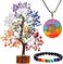 YUVDIPR Seven Chakra Tree of Life -Crystal Tree-Healing Crystals Feng Shui StatuesFigurines Reiki Crystal Balancing Home D&eacute;cor Money Bonsai Feng Shui Bracelet Spiritual Decoration Good Luck Aura Clean