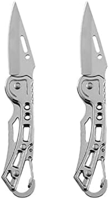 SHixu Folding Knife2Pcs Mini Keychain Knife Men's and Women's Pocket Knife Used for Cutting Rope, Paper Boxes and Fruits Easy to Carry Daily. Closed Length 3. 15Inch/8cm.