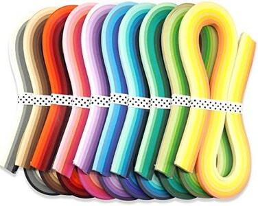 JUYA Multi-Color Paper Quilling Strips Set 60 Colors 10 packs 54cm Length Paper Width 5mm (0. 20 in.