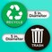 ASSURED SIGNS Recycle Sticker for Trash Can - Perfect Bin Labels - 5" by 5" - Ideal Signs for use on Home or Office Refuse Bins - Suitable for Indoor and Outdoor use - 2 Pack - Green for Recycling, Bl