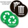 ASSURED SIGNS Recycle Sticker for Trash Can - Perfect Bin Labels - 5" by 5" - Ideal Signs for use on Home or Office Refuse Bins - Suitable for Indoor and Outdoor use - 2 Pack - Green for Recycling, Bl
