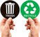 ASSURED SIGNS Recycle Sticker for Trash Can - Perfect Bin Labels - 5" by 5" - Ideal Signs for use on Home or Office Refuse Bins - Suitable for Indoor and Outdoor use - 2 Pack - Green for Recycling, Bl