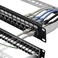 Rapink Patch Panel 24 Port Cat6A with Inline Keystone 10G Support, Coupler Patch Panel STP Shielded 19-Inch with Removable Back Bar, 1U Network Patch Panel for Cat7, Cat6, Cat6A, Cat5e.