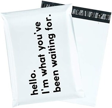 RUSPEPA Poly Mailer Shipping Bag with Self Sealing, Business Text Printed Design 2. 3 Mil Heavy Duty Self Seal Mailing Envelopes, 100 Pack 10 x 13 inches, White.