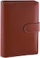 Antner A6 PU Leather Notebook Binder Refillable 6 Ring Binder for A6 Filler Paper, Loose Leaf Personal Planner Binder Cover with Magnetic Buckle Closure, Brown.