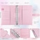 Antner A5 Binder PU Leather 6-Ring Notebook Binder Cover for A5 Filler Paper, Refillable A5 Personal Planner Binder with Magnetic Buckle Closure, Pink.