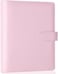 Antner A5 Binder PU Leather 6-Ring Notebook Binder Cover for A5 Filler Paper, Refillable A5 Personal Planner Binder with Magnetic Buckle Closure, Pink.