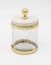 Godinger Canister Storage Container, Glass Storage Canister, Marble with Gold Band - 4x4.